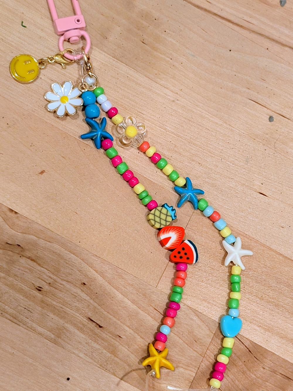 Colorful Beaded Keychain Bag Charm - Picture 2 of 3